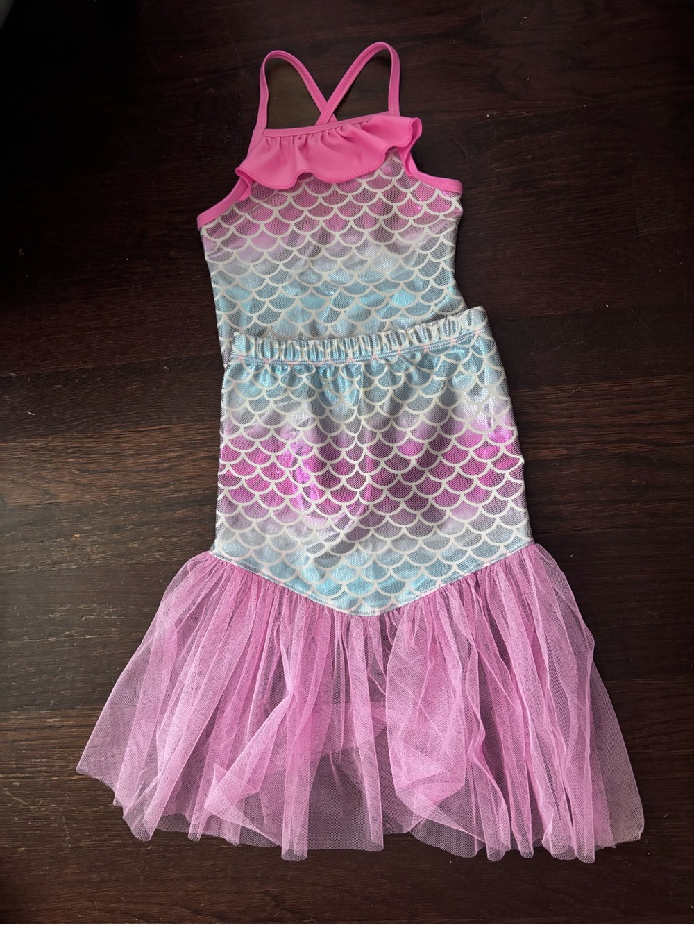 Floatimini Pink and Pastel Mermaid Tulle swim suit